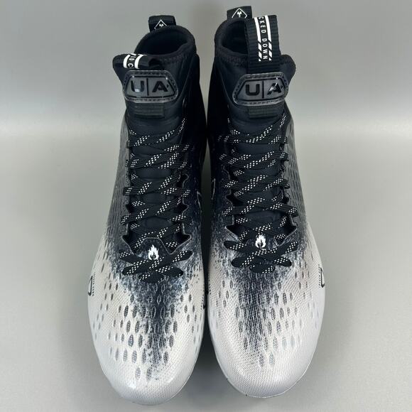 Under Armour Spotlight Lux MC 2.0 Men Size 10 Black White Football Cleats NEW - Picture 3 of 6